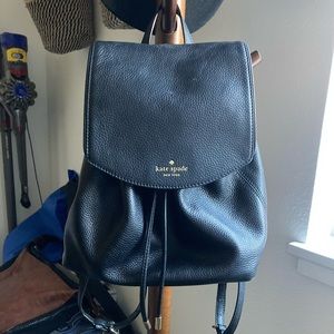 Kate Spade Pebbled Leather Mini Backpack (Black)